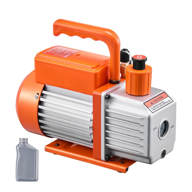 VEVOR Vacuum Pump 5 CFM HVAC Single Stage Rotary Vane Vacuum Pump Oil Included gallery
