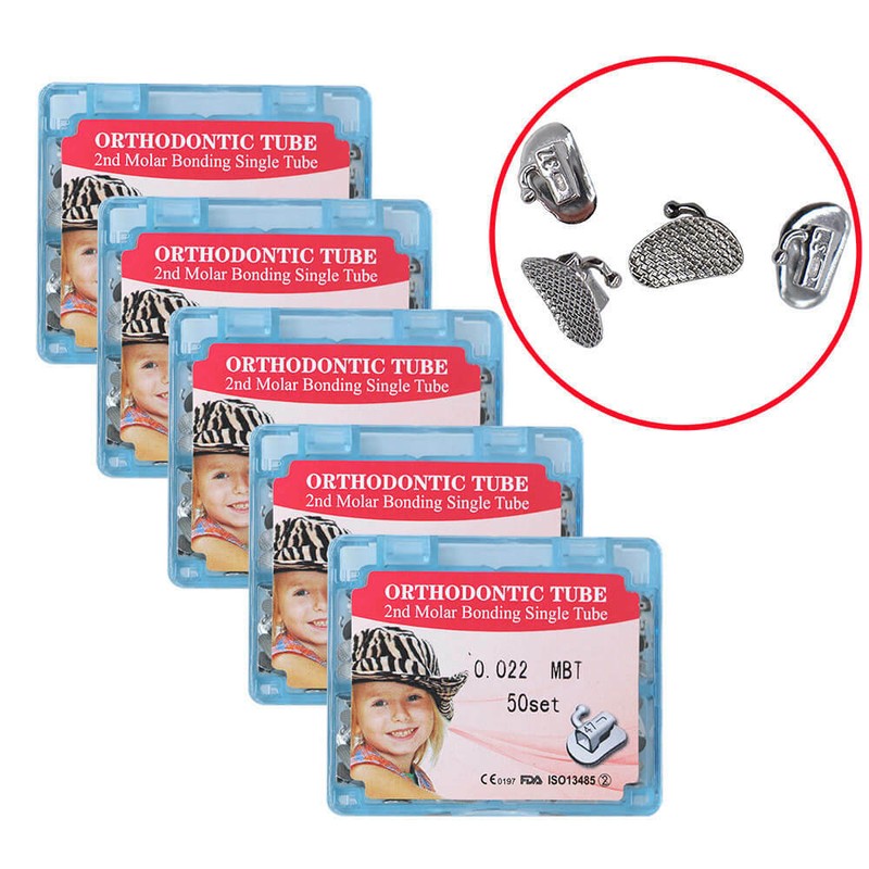 50 set/box Dental orthodontic buccal tube 2nd molar Bonding tube 022 MBT 2G