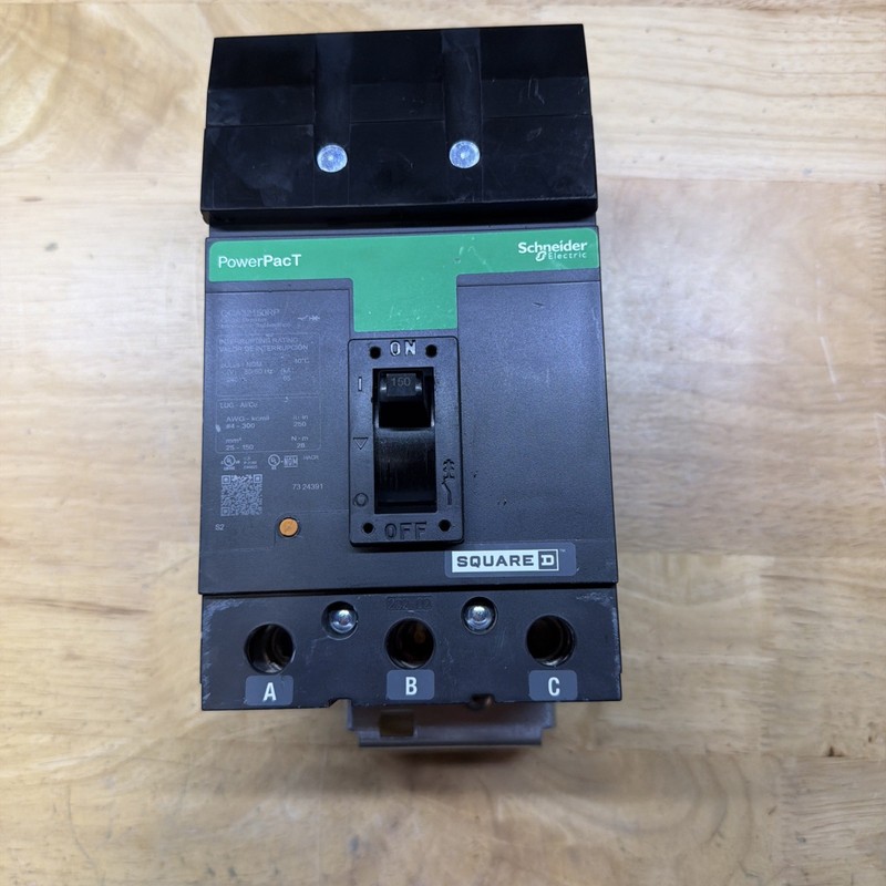 Square D QGA32150RP 3 Pole 150 Amp 240V 65kA I-Line Circuit Breaker New Surplus