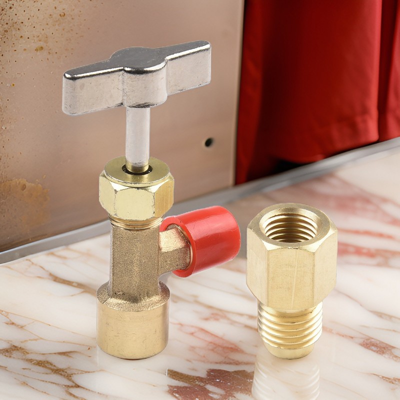 New Adapter With Tank Adapter R134a A/C Can Tap Stainless Steel Fittings gallery