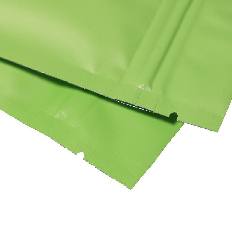 100pc Matte Flat Green Both Sides Metallic Mylar Zip Lock Bags 10x15cm 4x6in gallery