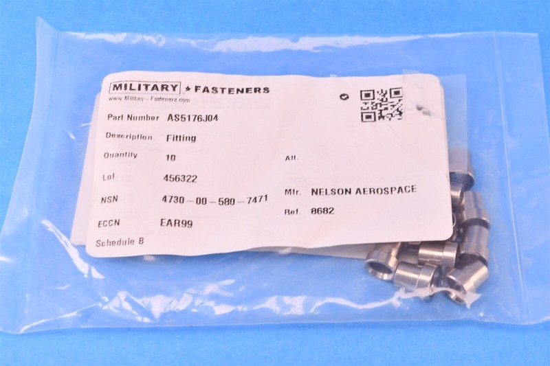 10 Nelson Aerospace AS Flared Tube Fittings Sleeve AS5176J04