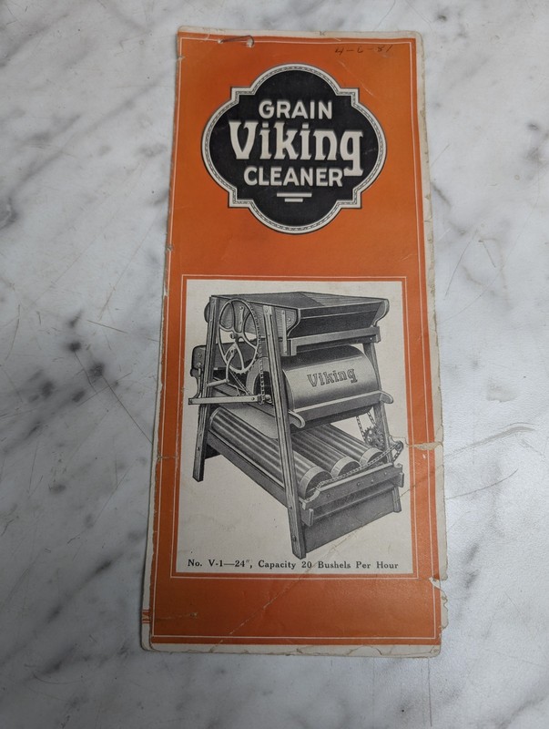 GRAIN VIKING CLEANER #V-1 24” 20 BUSHEL / HOURS SALES BROCHURE LITERATURE SPECS