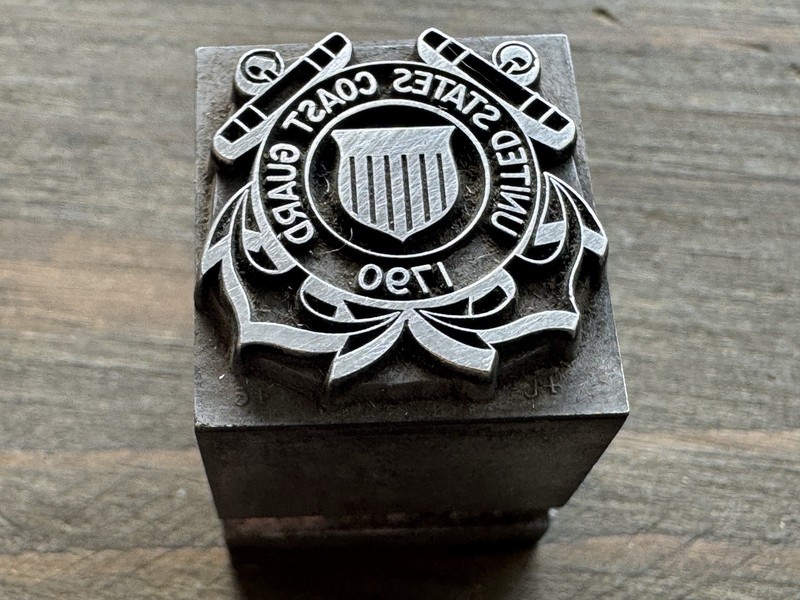 Antique All Metal Letterpress PRINTING BLOCK – United States Coast Guard Seal