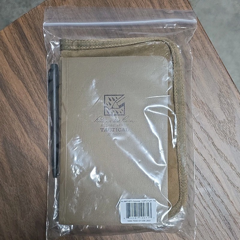 Rite in the Rain Tactical All Weather Field book TAN Cover with Pen, 980T-KITL
