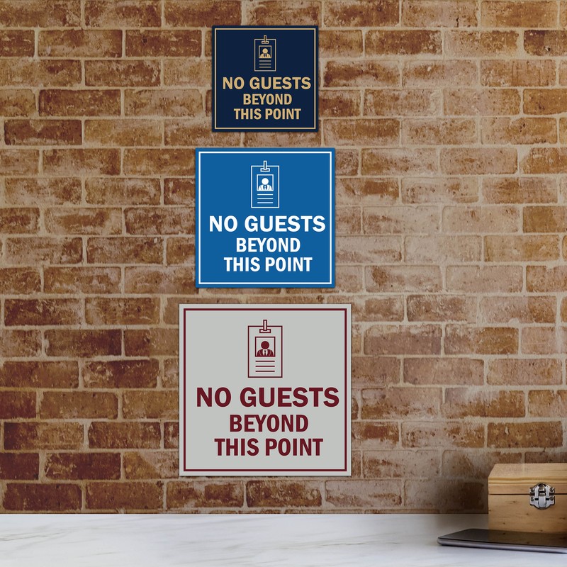 Signs ByLITA Square No Guests Beyond this Point Graphic Wall or Door Sign gallery