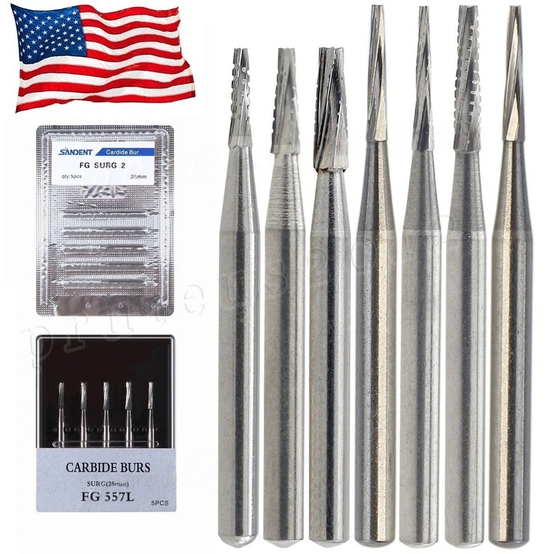 Dental Surgical Burs 25mm Carbide Bur Friction Grip FG Round For High Speed gallery