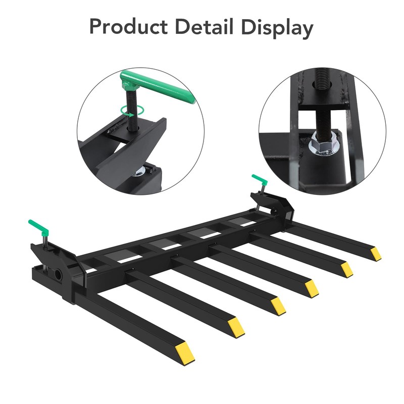 Clamp On Debris Forks 60" Bucket 4000lbs Clamp On Pallet Forks Bucket Attachment gallery