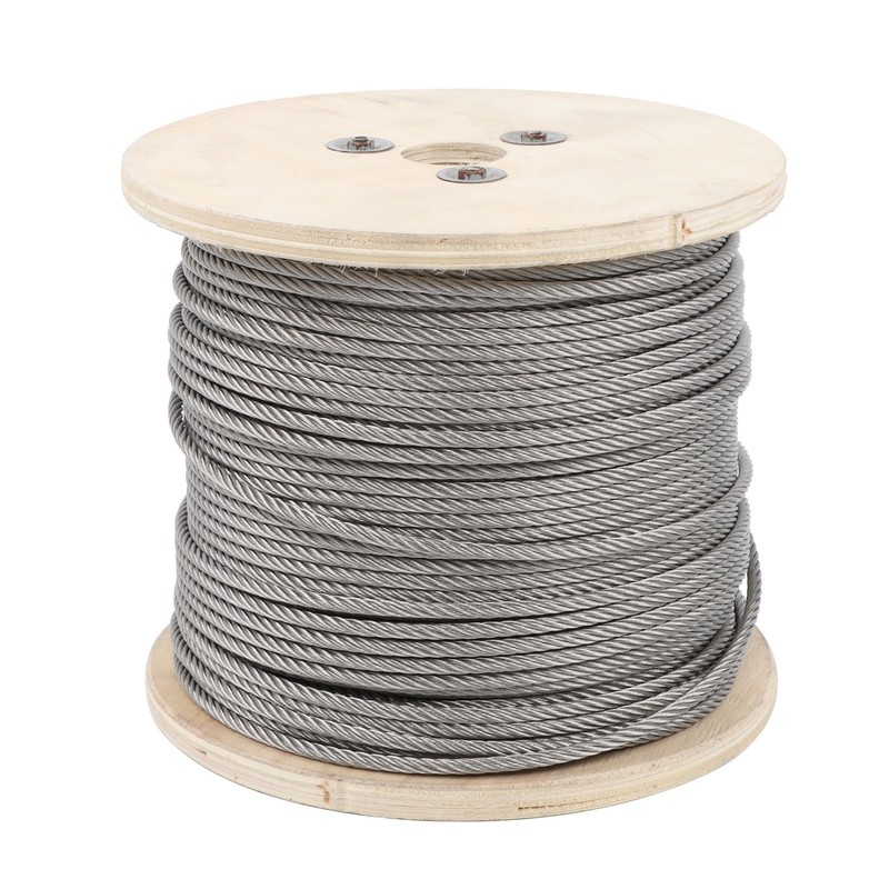 3/16″ 7×19 Stainless Steel Cable – 500FT T304 Wire Rope 3700lb Fracture Strength
