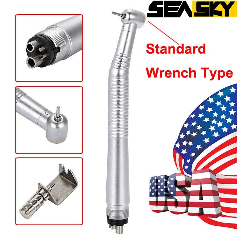 1PC Dental High Speed Handpiece Standard Wrench Key Type Air Turbine 4 Holes USA