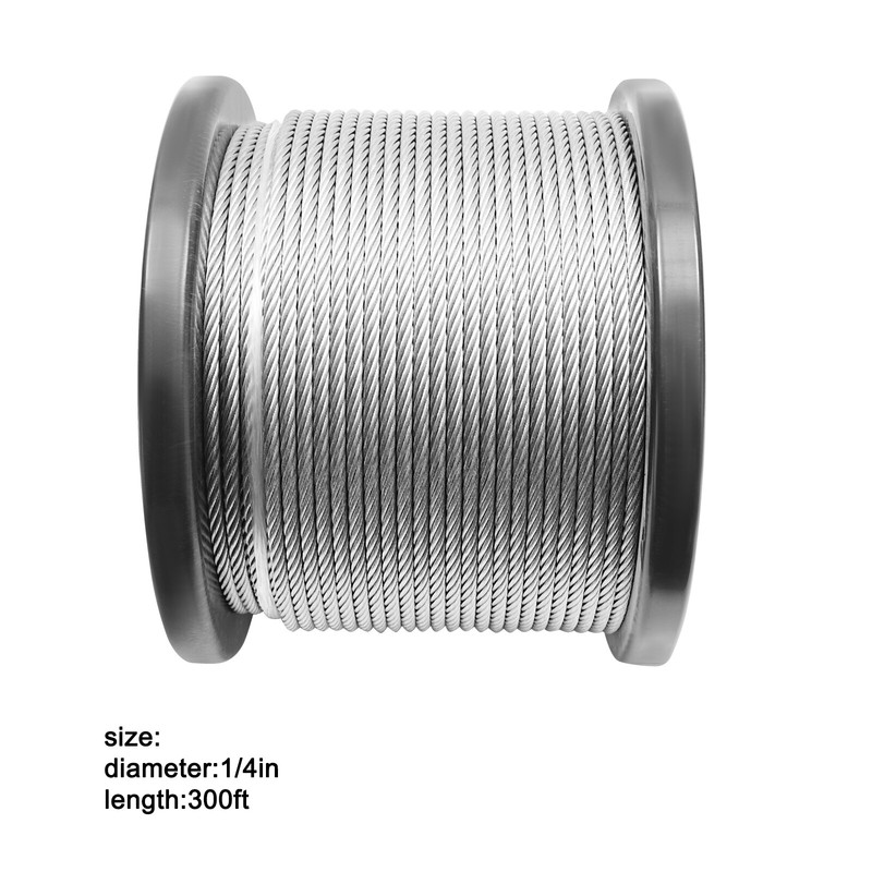 1/4 inch Stainless Steel Cable 300FT T304 7x19 Steel Wire Rope Aircraft Cable gallery