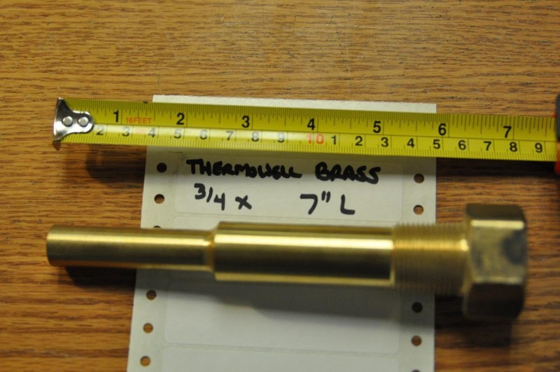 Solid Brass Thermometer Well 3/4″ x 7″ Whiskey Still Moonshine FAST SHIP! D75