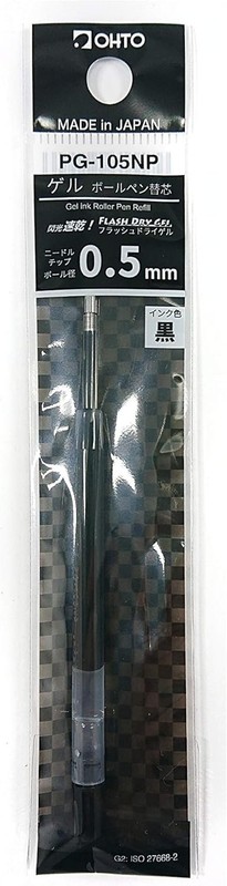 OHTO Flash Dry Gel Ballpoint Pen Refill 0.5mm 1 Count (Pack of 1), Black