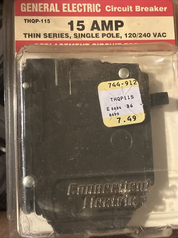 GE - THQP115- 15A - 1 Pole - Thin Style - 120/240V - 10kAIC - THQP1115 NEW!!1 gallery