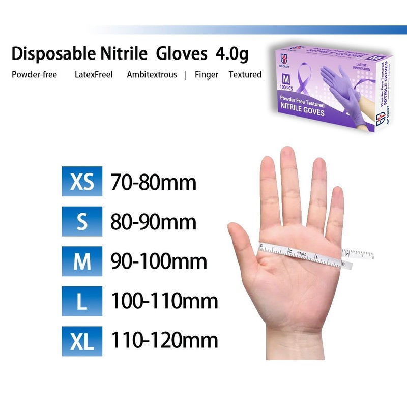 100 Count Disposable Nitrile Exam Gloves 4 Mil Latex-Free Food Safe gallery