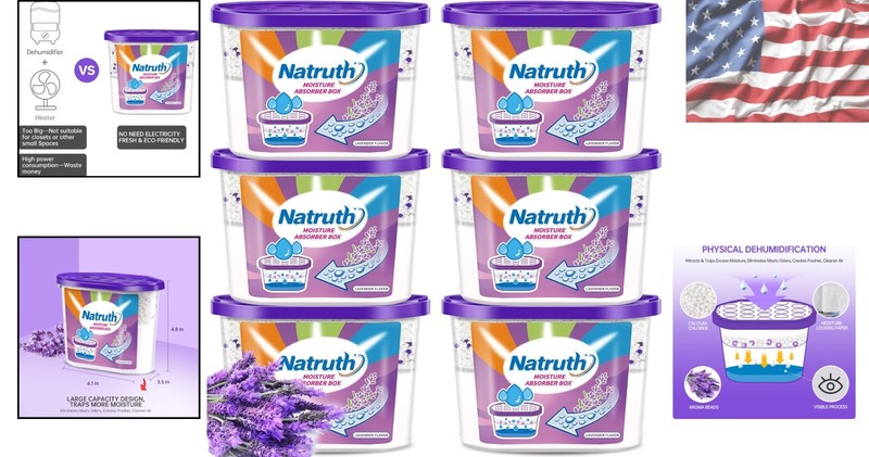 6-Pack Dehumidifiers with Lavender Aroma - Safe & Green Air Quality Solution gallery