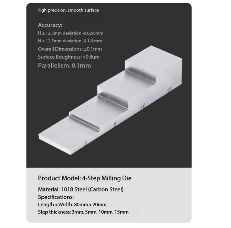 4-Step Thickness Calibration Blocks Calibration Standards Precision Ultrasonic