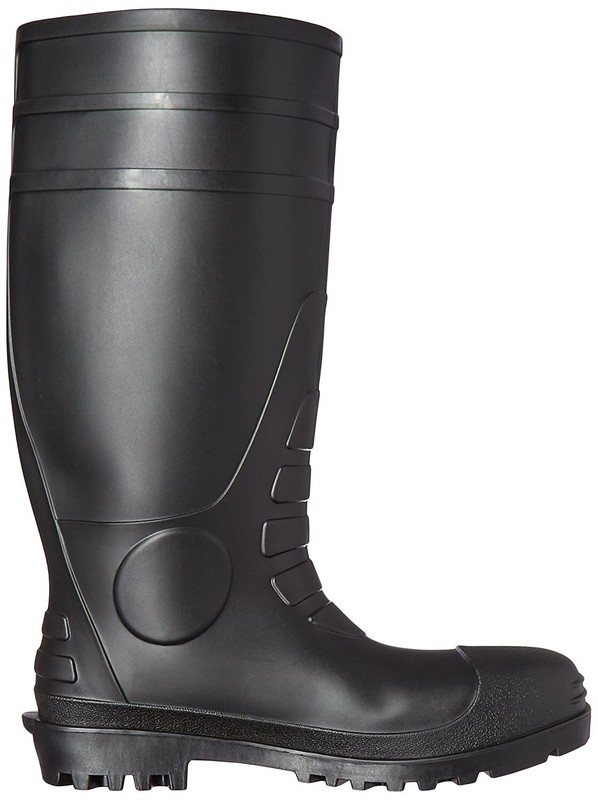 31251 Rubber Fishing Hunting Waterproof PVC Work Mud MENS BLACK BOOTS STEEL TOE gallery