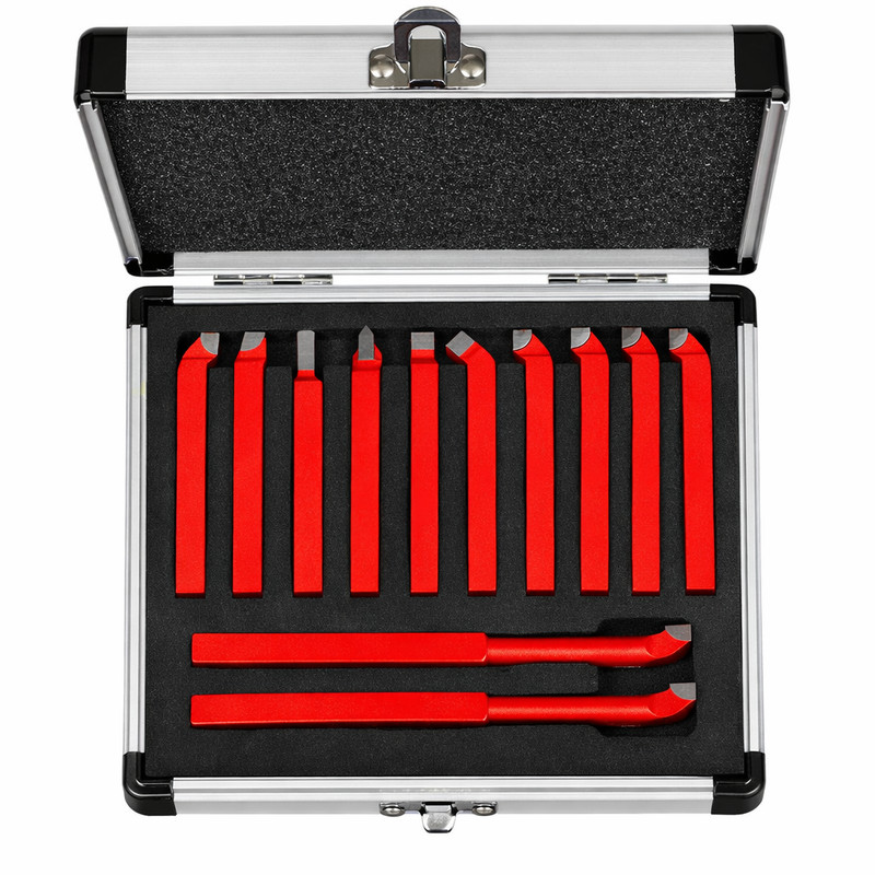 11pc Lathe Tool Set Tungsten Carbide Tips 5/16″ Shank Turning Facing Boring Kit