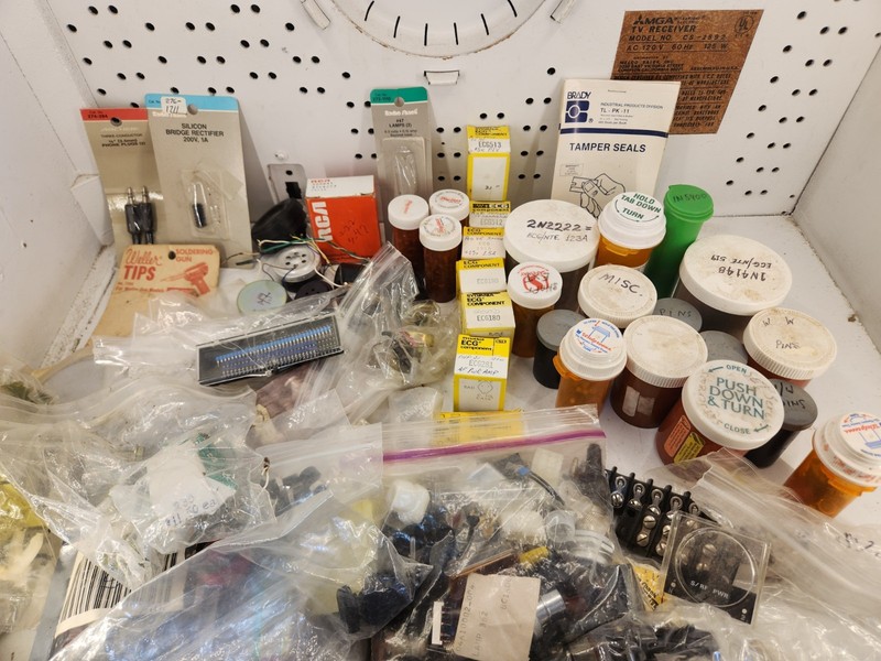 Vintage CB Radio & Electronics Parts Lot Equipment, Hardware, Jacks, ECG, Misc