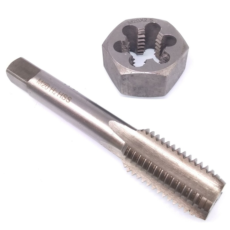 US Stock HSS M20 x 2.5mm Tap & 20×2.5mm Hexagon Die Metric Thread Right Hand Set