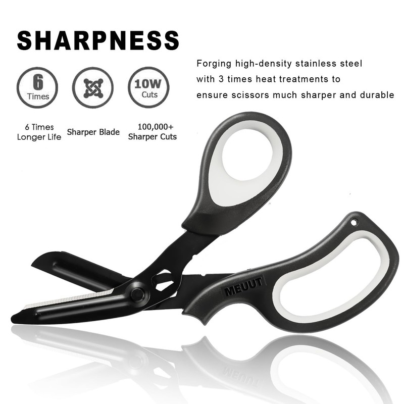 MEUUT 8 inches All Purpose Scissors Multipurpose Heavy Duty Black+navy+white gallery