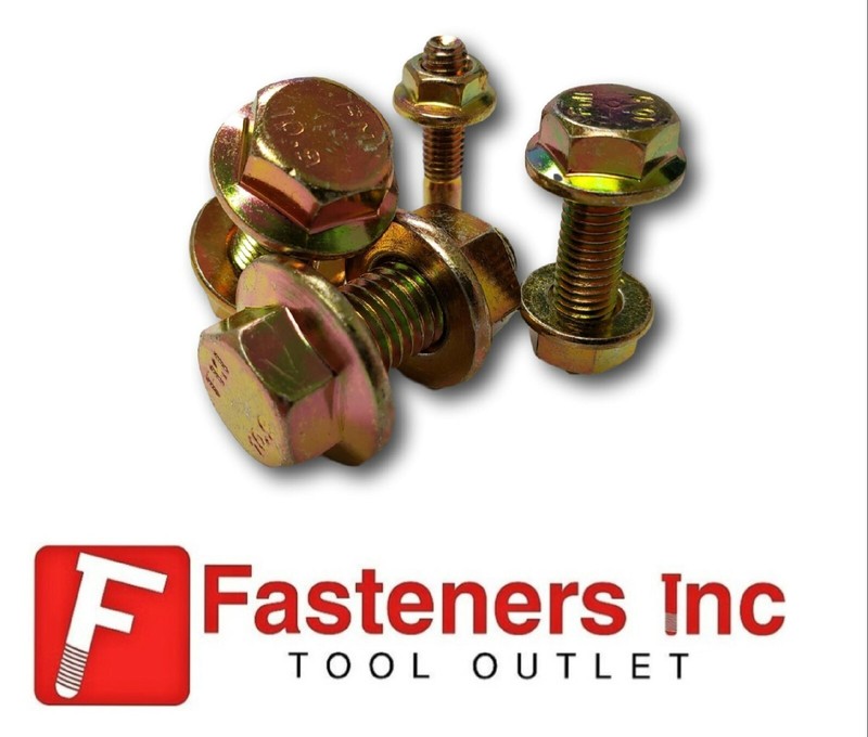 Grade 10.9 Metric Flange Bolt & Flange Nut Yellow Assortment Kit - 428 Pieces! gallery