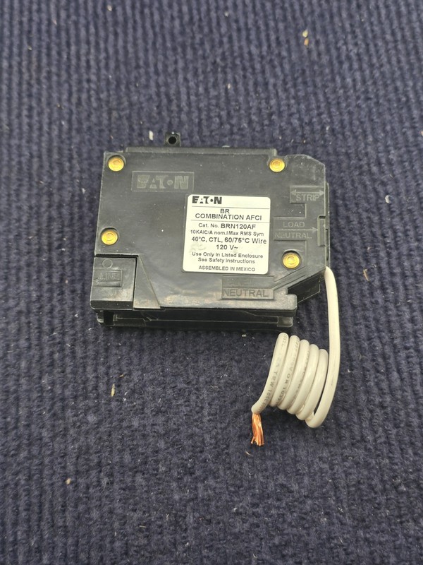 Eaton BRN120AF 20-Amp 1-Pole Combination AFCI Circuit Breaker 120V AC, 10 kAIC