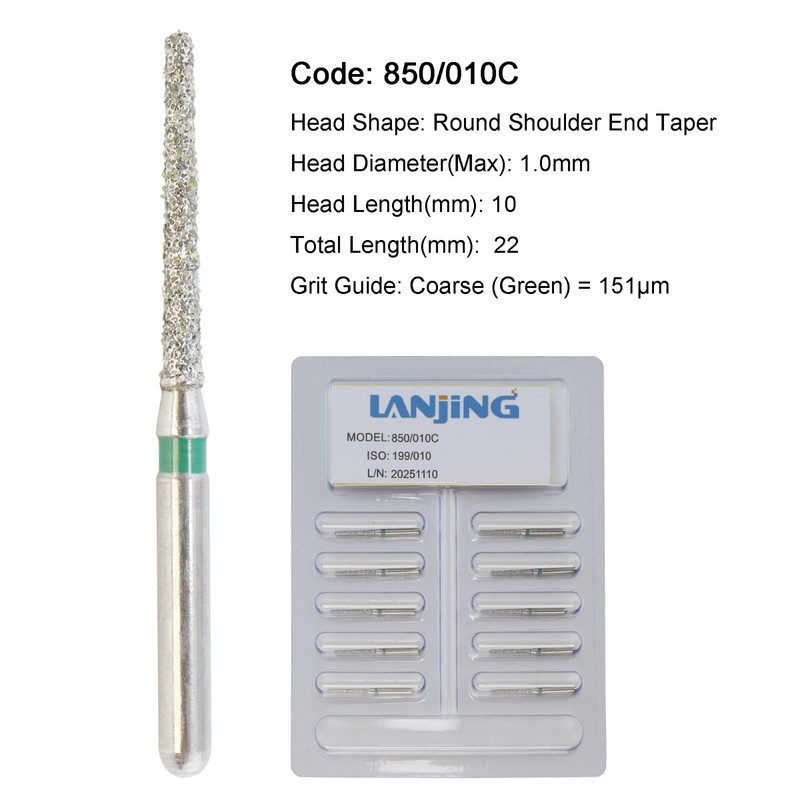 Dental Diamond Burs FG Round Shoulder End Taper High Speed Coarse Medium Fine gallery