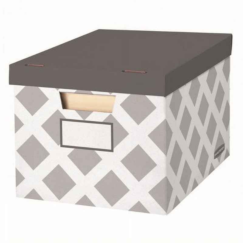 Bankers Box 3 Decorative Letter/Legal Document Boxes, Gray with Gray Lids