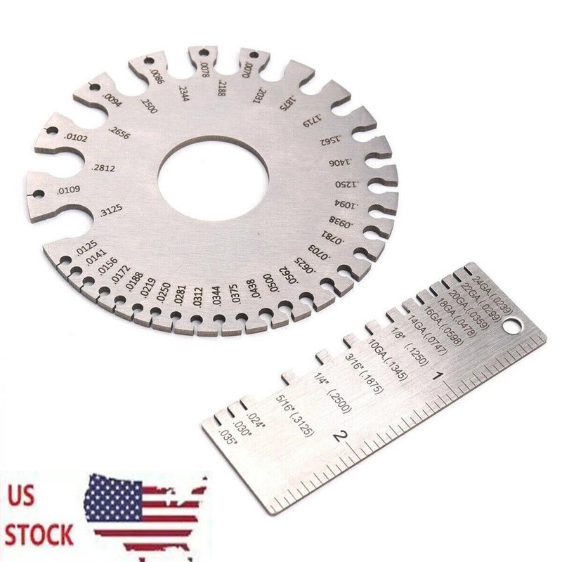 2Pcs Metal Gauge Thickness Tool, Wire Gauges Size for Welding, Highly Accurate