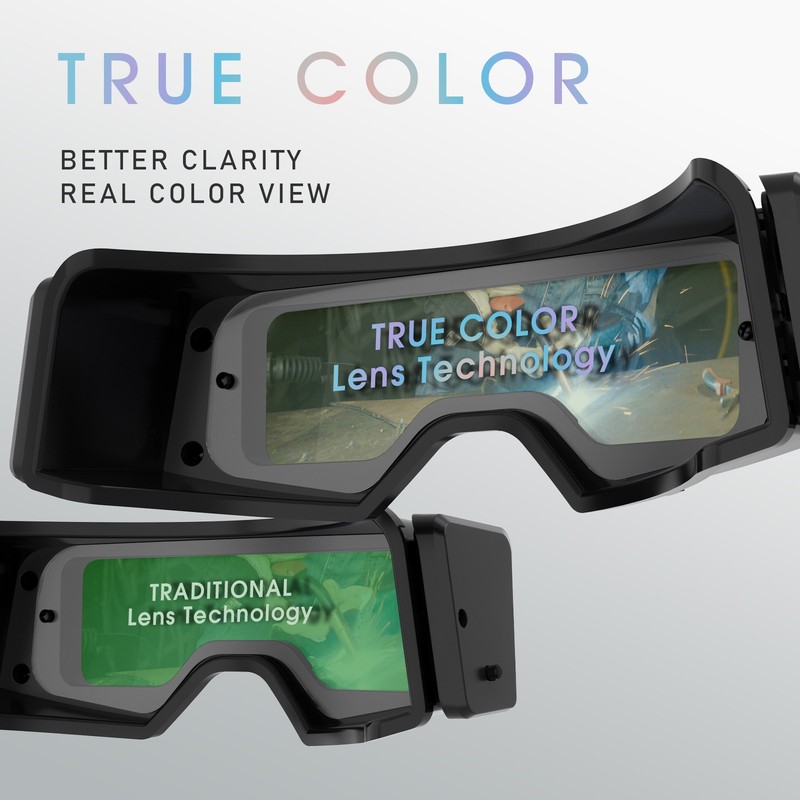 True Color Auto Darkening Welding Goggles/ Glasses with Shade Range 4/5-9/9-13 gallery