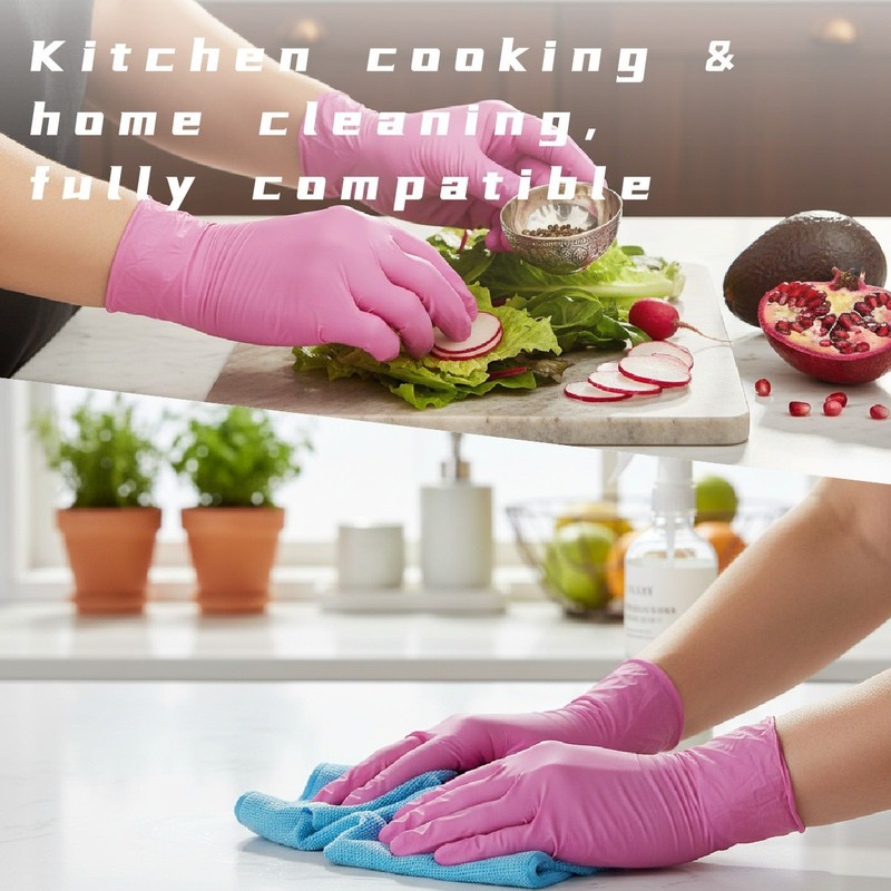 100 Pcs Disposable Nitrile Gloves Latex Free Food Grade Cleaning Work Pack gallery