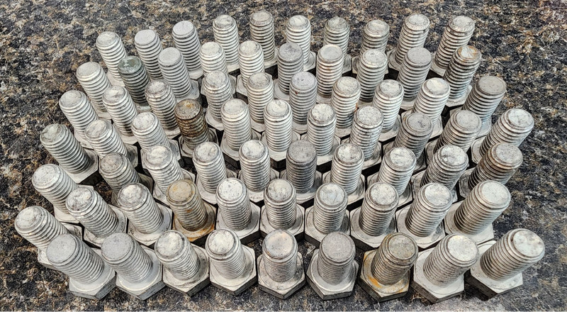 7 POUNDS 1/2″-13 x 1″ Silicon Bronze Hex Head Cap Screws Gray Patina Approx 70