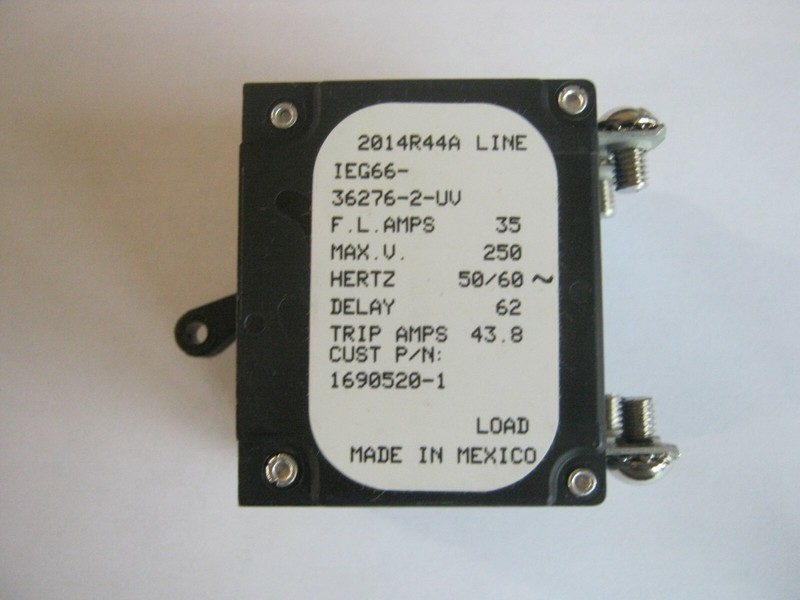 Airpax IEG66-36276-2-UV 35A 35 Amps 2 pole 250v Circuit Breaker 1690520-1