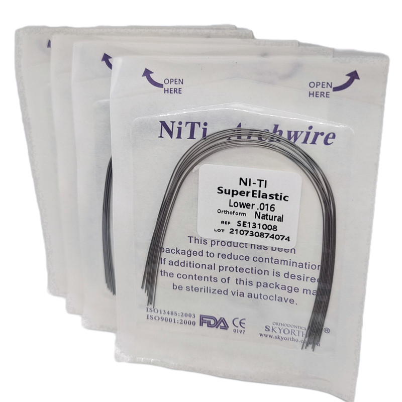 Dental Orthodontic Arch Wire Super Elastic Niti Round Rectangular Natural Form gallery