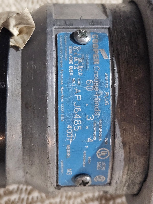 Crouse-Hinds APJ6485 4-Pole Circuit Breaker Plug gallery