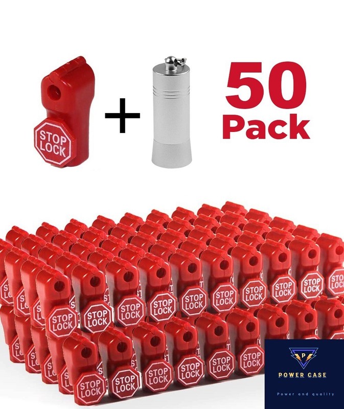 Anti Sweep Theft Stop Lock 6mm Red Retail Shop Security Display Lock 50 +1key