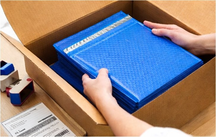 250 #0 6x10 Blue Poly Bubble Padded Envelopes Mailers Shipping Case 6"x10" gallery