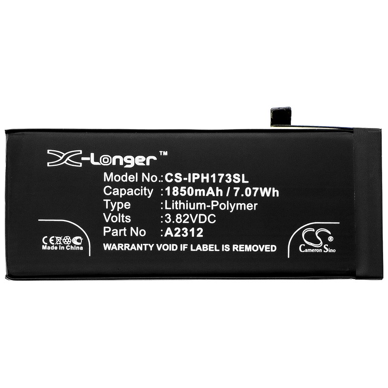 Battery for Apple A2312,iPhone SE 2 P/N: A2312 1850mAh 7.07Wh gallery