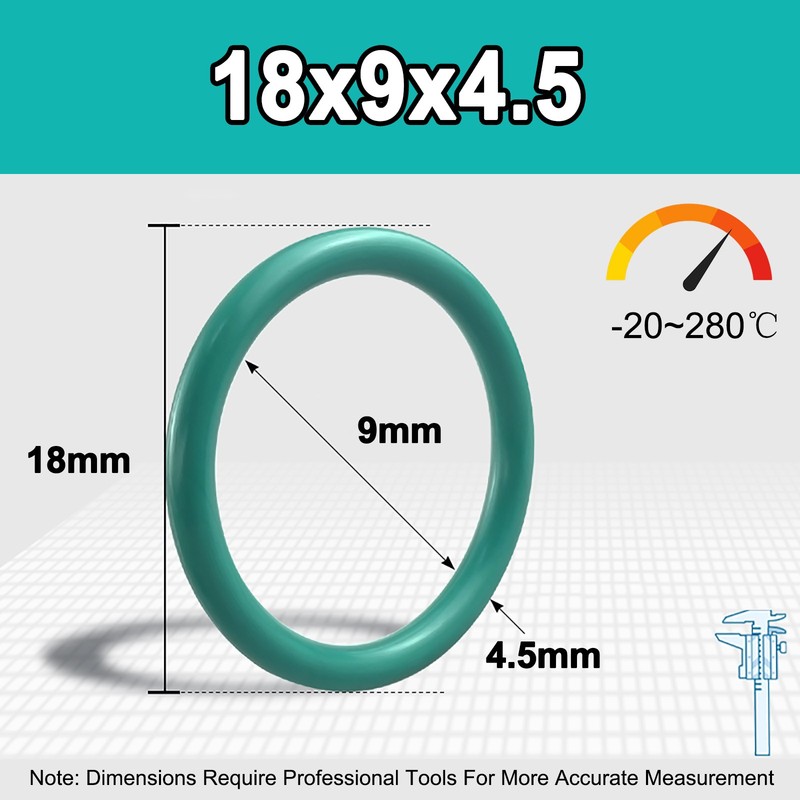 FKM Rubber O-Rings Metric Washers 4.5mm Cross Section 9mm-441mm ID 0 ring Green