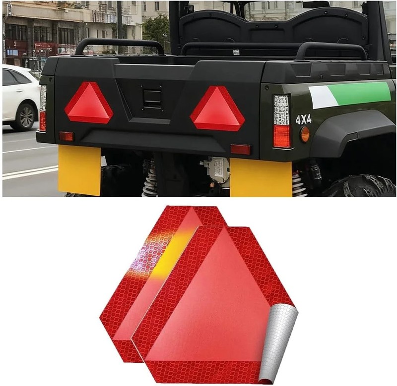 2PCS/Set Slow Moving Car Sign, 7 x 8 Inches Diamond Grade Reflective Vehicle Saf