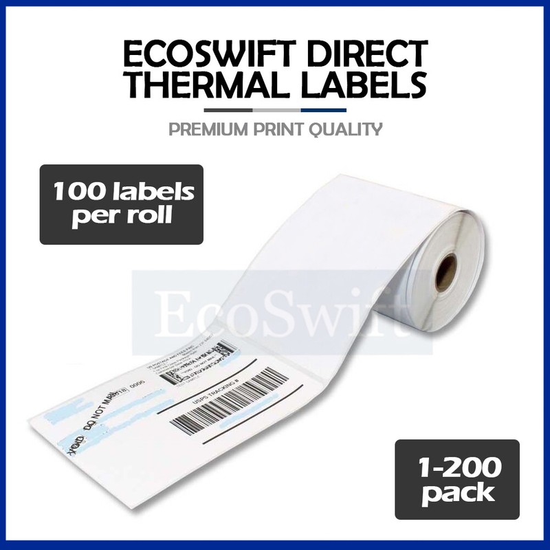 1-200 Rolls 100/roll 4×6 Zebra 2844 Eltron EcoSwift Direct Thermal Printer Label