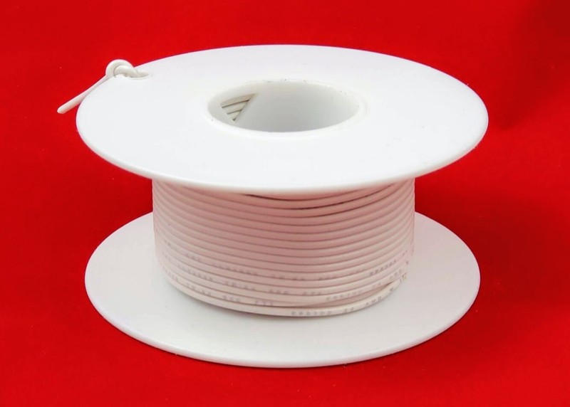 26 AWG UL1007 UL1569 Hook-up Wire 100 foot spools WHITE ~ 10 Colors Available!