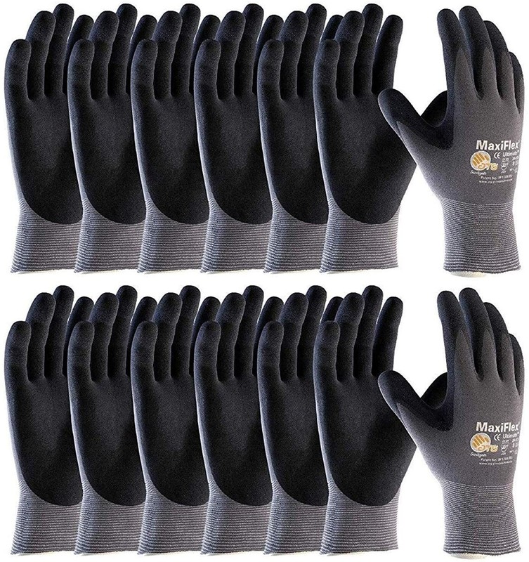 12- 34-874 MaxiFlex Foam Nitrile Grip Palm Coated PROTECTIVE WORK GLOVES MEDIUM