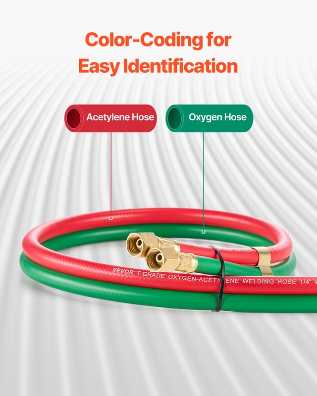 Oxygen Acetylene Hose 1/4-Inch x 15FT T Grade Hose 300PSI Max Working Pressure gallery