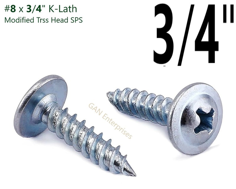 Modified Truss Head Phillips Self piercing sharp point screws #8 x 1/2"- 3" Zinc gallery