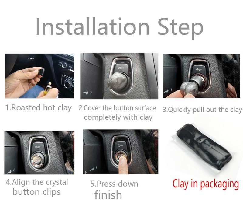 Engine Start Stop Ignition Button Crystal Style Blue Fit BMW E Chassis E60 E90 gallery