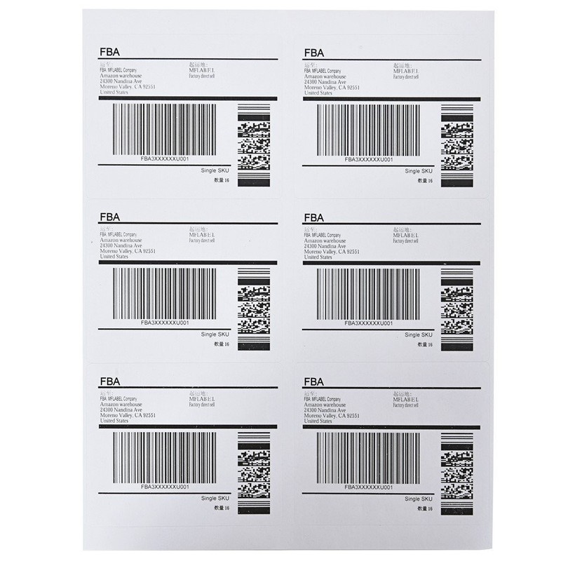6000 4" x 3 1/3" Laser Ink Jet Address Shipping Self Adhesive Labels 6 per sheet gallery