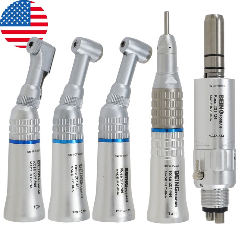 BEING Dental Contra Angle Straight Handpiece Air Motor 4 Holes Low Speed NSK EC